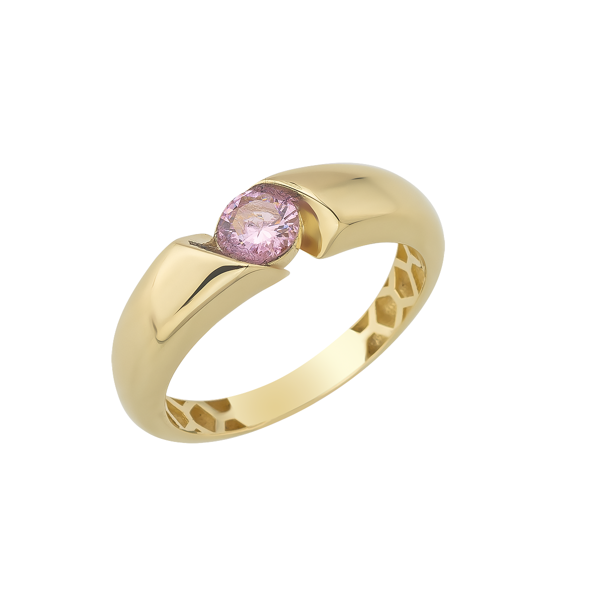 Vintage Pink Rock Ring - 8 kt. Guld fra Gold Essentials