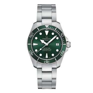 DS Action Diver Lady Ur - Sølv/Grøn fra Certina