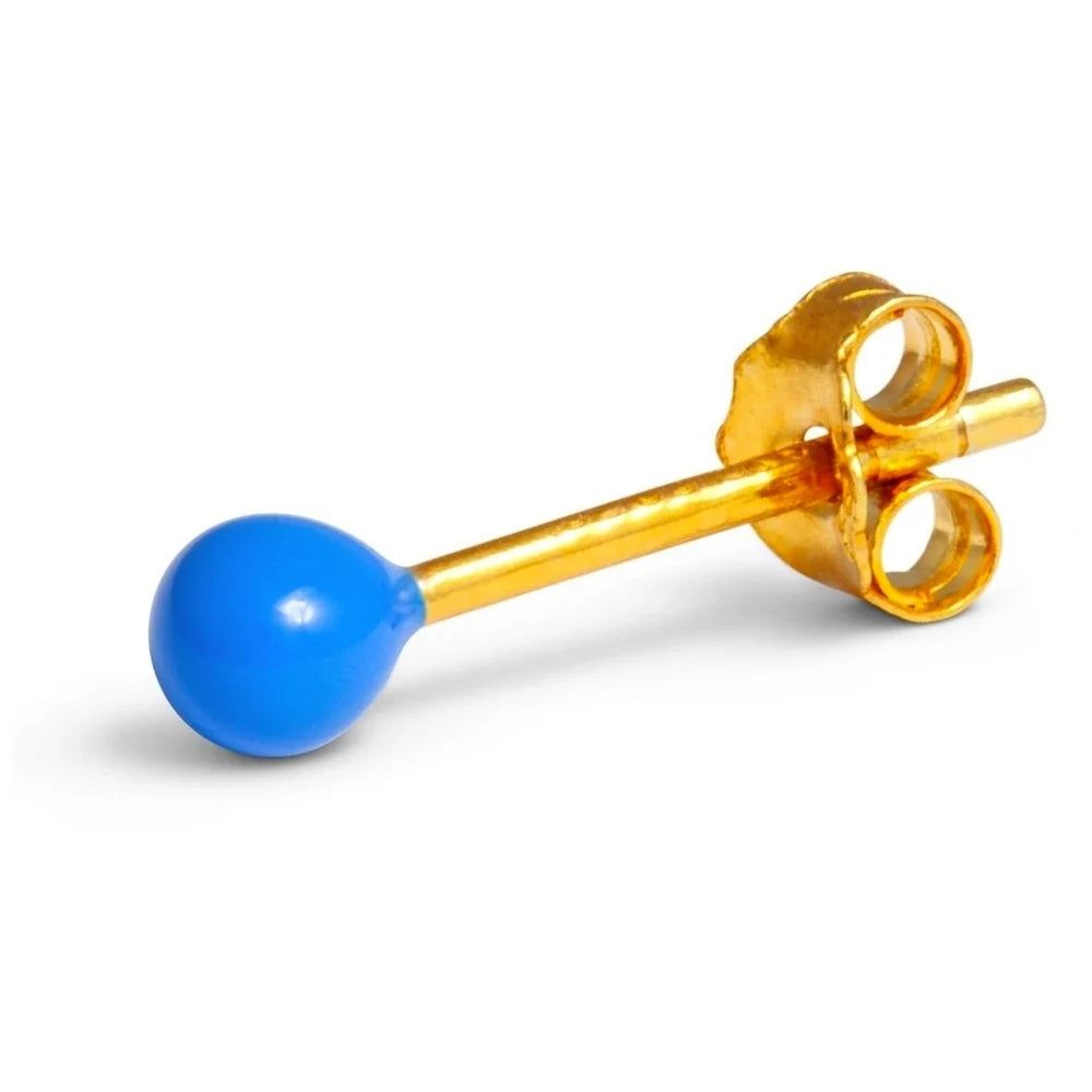 Color Ball Ørering - Forgyldt Sølv