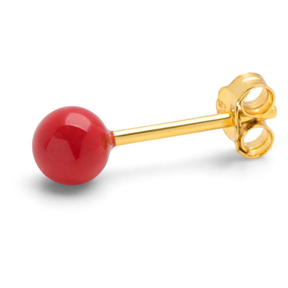 Color Ball Ørering - Forgyldt Sølv