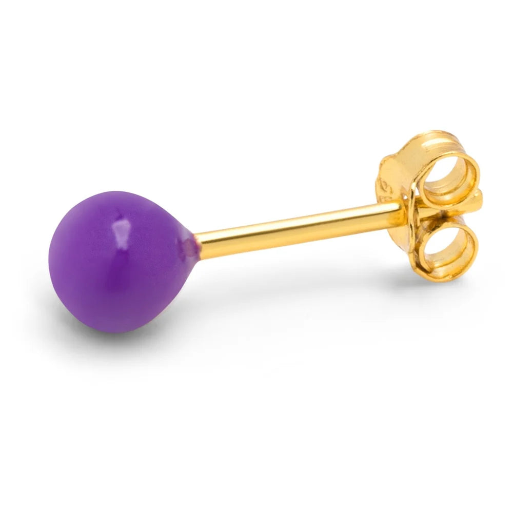 Color Ball Medium Ørering - Forgyldt Sølv