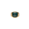 IX Cushion Signet ring - Forgyldt/green marble fra Ix Studios