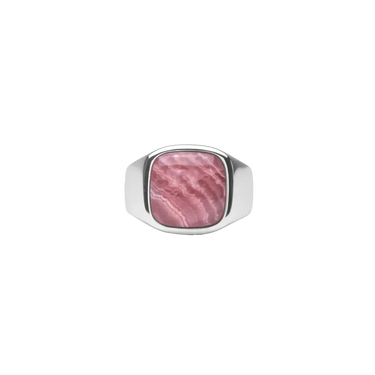 IX Cushion Signet ring - Sølv/Rhodocrosite fra Ix Studios