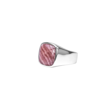IX Cushion Signet ring - Sølv/Rhodocrosite fra Ix Studios