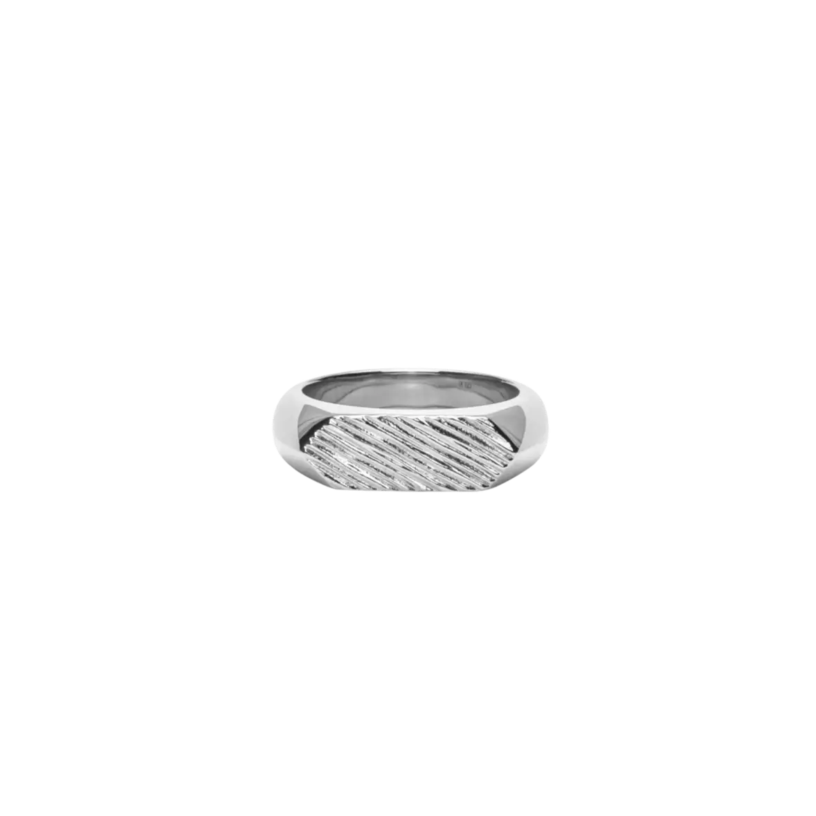 IX Mini Brushed Hexagon ring - Sølv fra Ix Studios