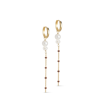 Lola Double Pearl creoler - forgyldt fra Enamel