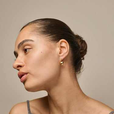 Poma Drop Heart Øreringe - Forgyldt