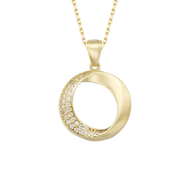 Cirkle Sparkle Halskæde - 8 kt. fra Gold Essentials by Plaza