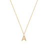 Stone Letter A Gold Necklace fra Mockberg
