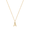 Stone Letter Å Gold Necklace fra Mockberg