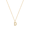 Stone Letter D Gold Necklace fra Mockberg