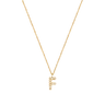 Stone Letter F Gold Necklace fra Mockberg