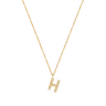 Stone Letter H Gold Necklace fra Mockberg