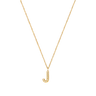 Stone Letter J Gold Necklace fra Mockberg