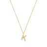 Stone Letter K Gold Necklace fra Mockberg