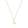 Stone Letter L Gold Necklace fra Mockberg