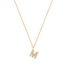 Stone Letter M Gold Necklace fra Mockberg