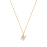 Stone Letter N Gold Necklace fra Mockberg