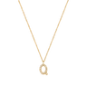 Stone Letter Q Gold Necklace fra Mockberg