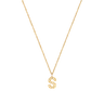 Stone Letter S Gold Necklace fra Mockberg
