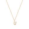 Stone Letter U Gold Necklace fra Mockberg
