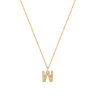 Stone Letter W Gold Necklace fra Mockberg
