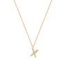 Stone Letter X Gold Necklace fra Mockberg