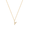 Stone Letter Y Gold Necklace fra Mockberg