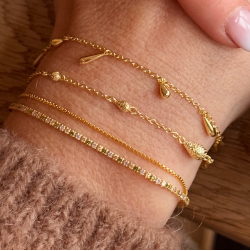 Blush Tennis Armbånd - Forgyldt