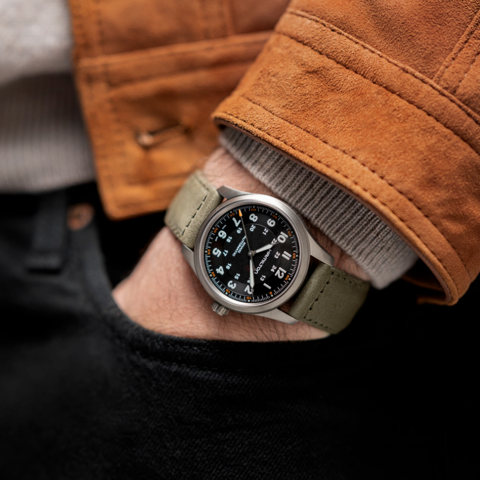 Khaki Field Titanium Auto H70205830 fra Hamilton