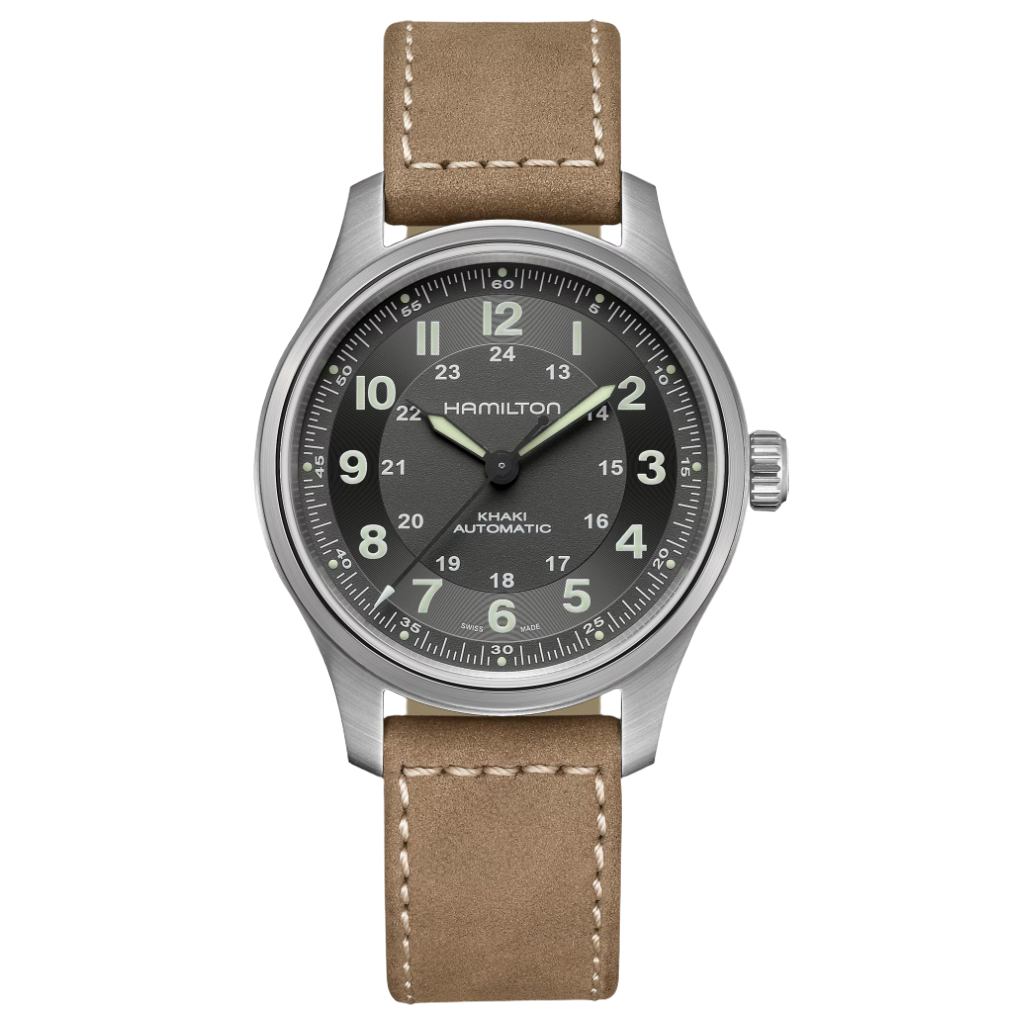 Khaki Field Titanium Auto H70545550 fra Hamilton