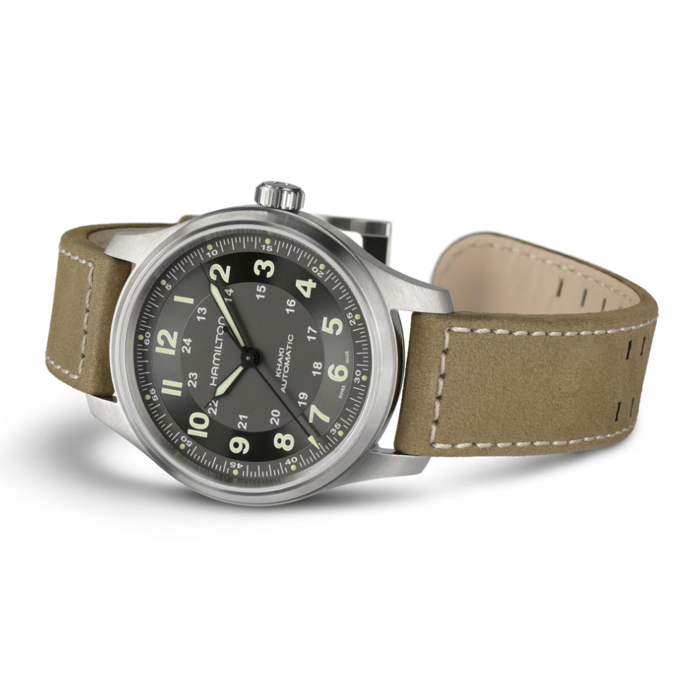 Khaki Field Titanium Auto H70545550 fra Hamilton