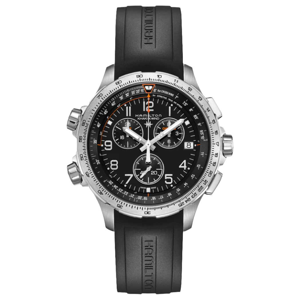 Khaki Aviation X-Wind GMT Chrono Quartz H77912335 fra Hamilton