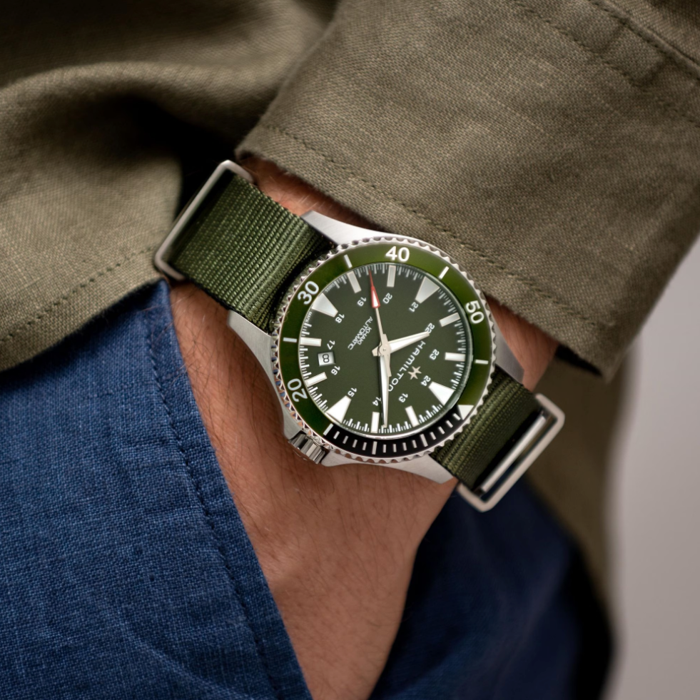 Khaki Navy Scuba Auto H82375961 fra Hamilton