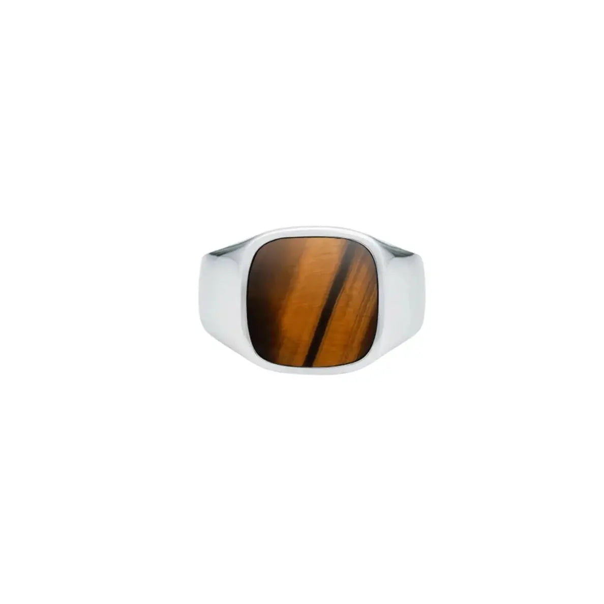 IX Cushion Signet Tiger Eye ring - Sølv fra Ix Studios