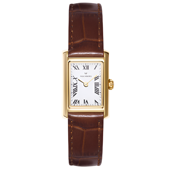 Timeless Brown Leather Gold fra Mockberg