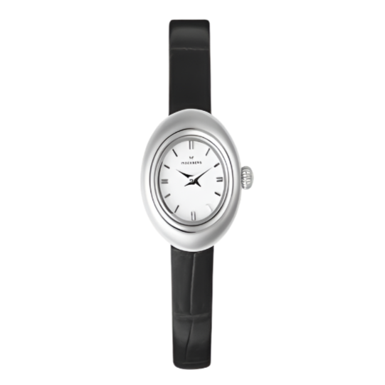 Belle Oval Petite Leather Steel MB1413