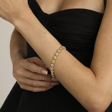 Blomster armbånd - Vægt: 23.3 g - 18kt