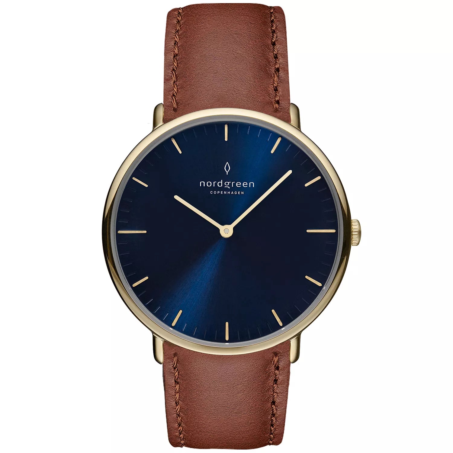 NativeR // 40mm // Gold // Leather // Brown // Navy fra Nordgreen