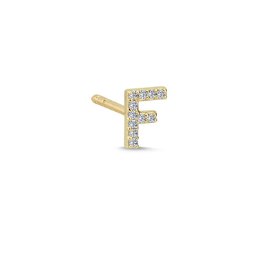 Bogstav Ørestik F m. pavé 0,044ct. W-si - 14 kt. Guld
