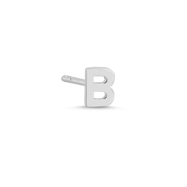 Bogstav Ørestik B -14 kt. Hvidguld