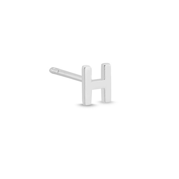 Bogstav Ørestik H - 14 kt. Hvidguld