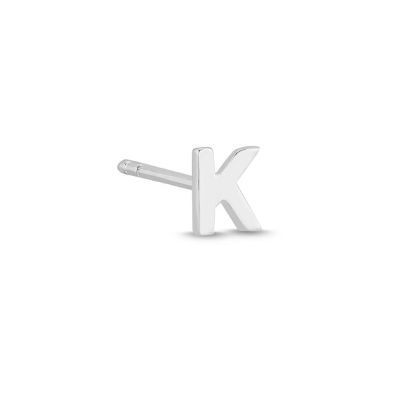 Bogstav Ørestik K - 14 kt. Hvidguld