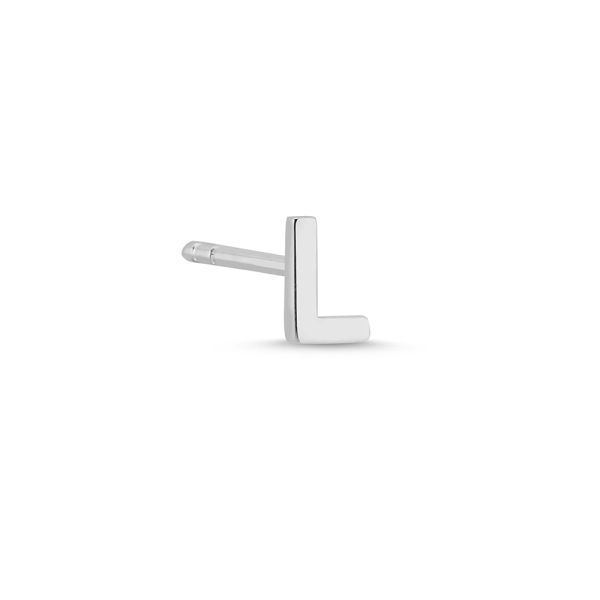 Bogstav Ørestik L - 14 kt. Hvidguld