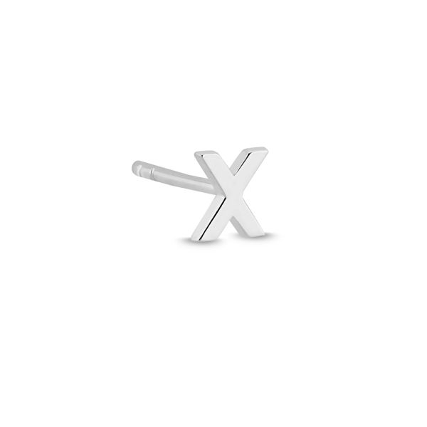 Bogstav Ørestik X - 14 kt. Hvidguld