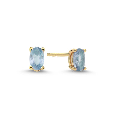 GAIA Ørestikker m. blå safir - 14 kt. Guld