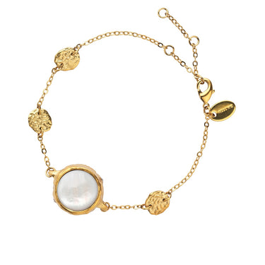 Organic Armbånd Med Perlemor - Forgyldt Messing