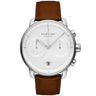 Pioneer // 42mm // Silver // Leather // Brown // White fra Nordgreen