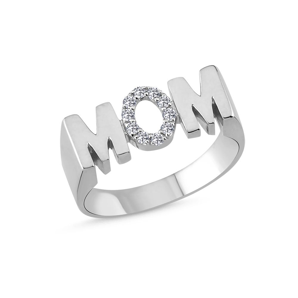 Cirkel ring 0,05 ct. - 14 kt. Hvidguld