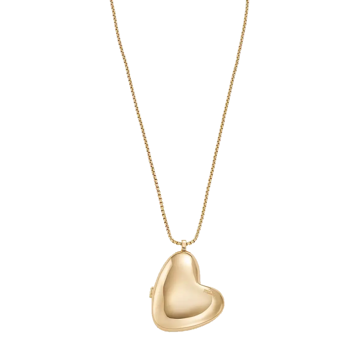 Gold-Tone Brass Oversized Heart Locket Halskæde x Baum Und Pferdgarten fra Skagen Jewellery